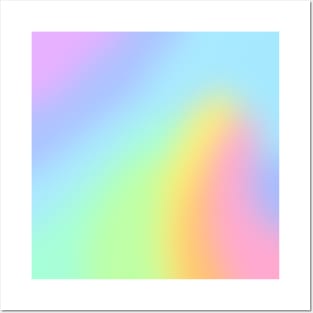 Pretty Pastel Rainbow Blur Posters and Art